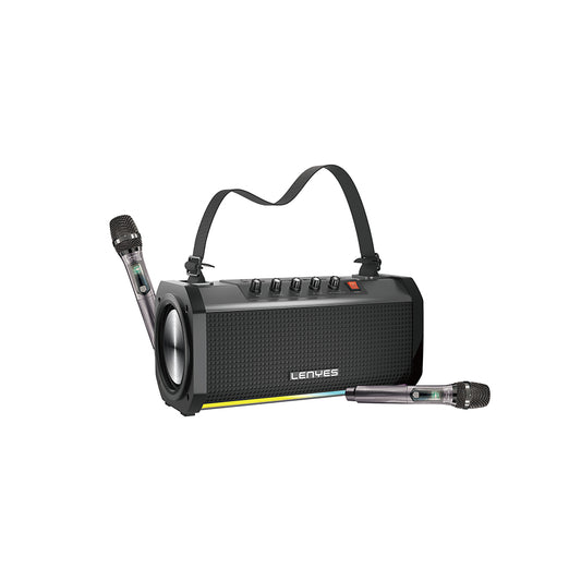 Lenyes S863 RGB Led Işıklı Mikrofonlu TWS Bluetooth Speaker Hoparlör v5.3 Siyah