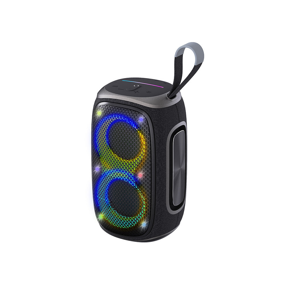 Lenyes S865 Luminous Serisi Su Geçirmez Çoklu Giriş RGB Işıklı TWS Bluetooth Hoparlör v5.3 40W Siyah