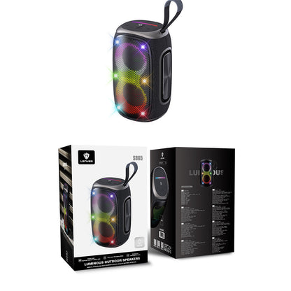 Lenyes S865 Luminous Serisi Su Geçirmez Çoklu Giriş RGB Işıklı TWS Bluetooth Hoparlör v5.3 40W Siyah