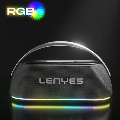 Lenyes S869 RGB Işıklı Çift Mikrofonlu Taşınabilir Bluetooth Hoparlör v5.3 Siyah
