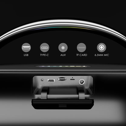 Lenyes S869 RGB Işıklı Çift Mikrofonlu Taşınabilir Bluetooth Hoparlör v5.3 Siyah