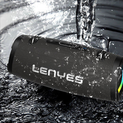 Lenyes S872 RGB Işıklı Taşınabilir Çift Mikrofonlu TWS Bluetooth Speaker Hoparlör v5.3 Siyah