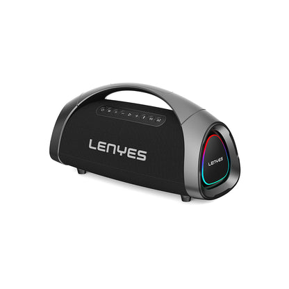 Lenyes S873 RGB Işıklı Taşınabilir Kumandalı&Mikrofonlu TWS Bluetooth Speaker Hoparlör v5.3 Siyah