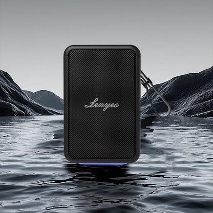 Lenyes S874 Su Geçirmez Özellikli RGB Işıklı Askılı Taşınabilir TWS Bluetooth Hoparlör v5.3 Siyah