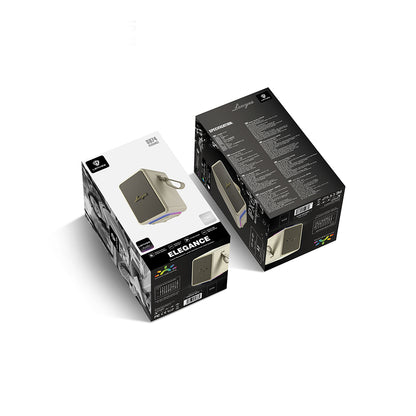 Lenyes S874 Su Geçirmez Özellikli RGB Işıklı Askılı Taşınabilir TWS Bluetooth Hoparlör v5.3 Siyah