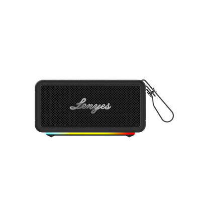 Lenyes S875 Elegance Serisi RGB Işıklı Taşınabilir Su Geçirmez TWS Bluetooth Hoparlör v5.3 40W Siyah