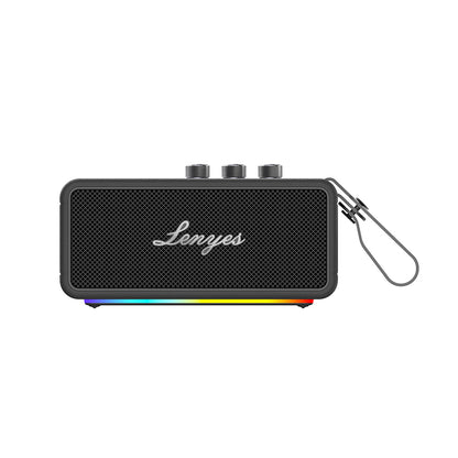 Lenyes S876 Supreme Serisi RGB Işıklı Taşınabilir Su Geçirmez TWS Bluetooth Hoparlör v5.3 45W Bej