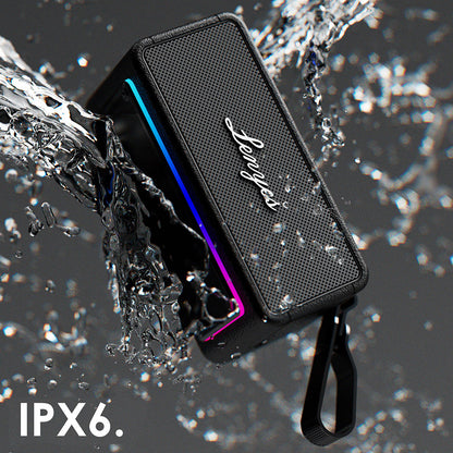 Lenyes S876 Supreme Serisi RGB Işıklı Taşınabilir Su Geçirmez TWS Bluetooth Hoparlör v5.3 45W Bej