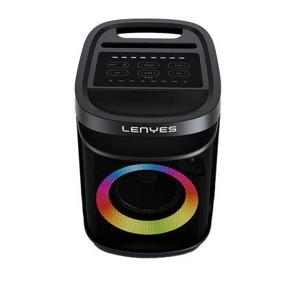 Lenyes S881 Su Geçirmez Mikrofonlu Çoklu Giriş RGB Işıklı TWS Karaoke FM Bluetooth Hoparlör v5.3 120W Siyah