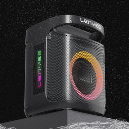 Lenyes S881 Su Geçirmez Mikrofonlu Çoklu Giriş RGB Işıklı TWS Karaoke FM Bluetooth Hoparlör v5.3 120W Siyah
