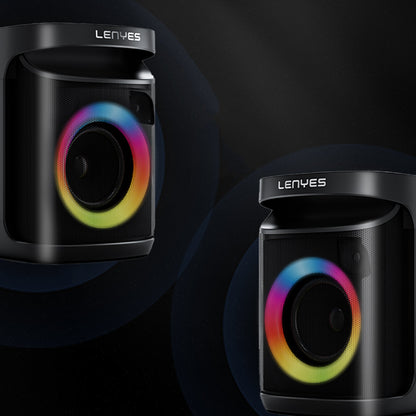 Lenyes S881 Su Geçirmez Mikrofonlu Çoklu Giriş RGB Işıklı TWS Karaoke FM Bluetooth Hoparlör v5.3 120W Siyah