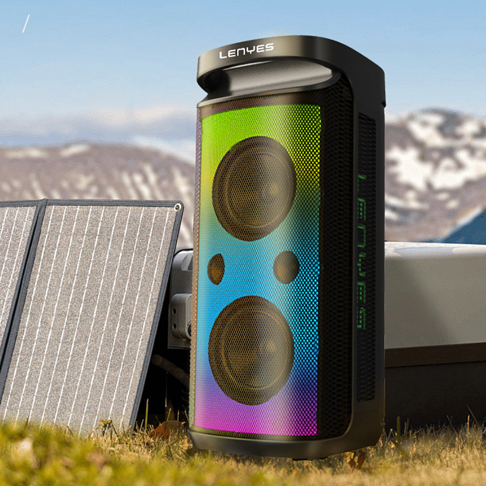 Lenyes S882 Su Geçirmez Mikrofonlu Çoklu Giriş RGB Işıklı TWS Karaoke FM Bluetooth Hoparlör v5.3 200W Siyah