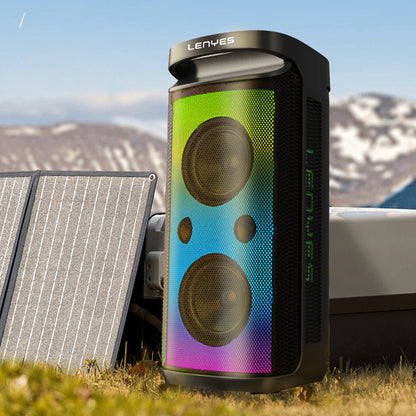 Lenyes S882 Su Geçirmez Mikrofonlu Çoklu Giriş RGB Işıklı TWS Karaoke FM Bluetooth Hoparlör v5.3 200W Siyah