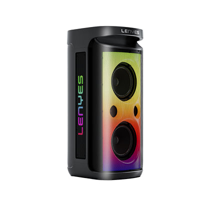 Lenyes S882 Su Geçirmez Mikrofonlu Çoklu Giriş RGB Işıklı TWS Karaoke FM Bluetooth Hoparlör v5.3 200W Siyah