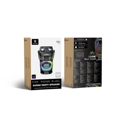 Lenyes S884 RGB Işıklı Çift Mikrofonlu Kablosuz TWS Bluetooth Speaker Hoparlör v5.3 Siyah
