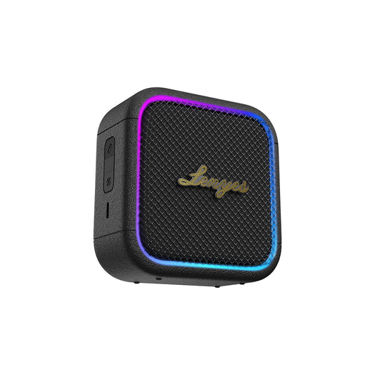 Lenyes S890 Su Geçirmez Özellikli RGB Işıklı Askılı Mini OTG-TWS Bluetooth Hoparlör v5.3 Bej