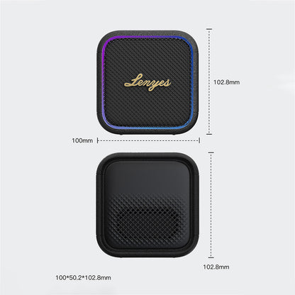 Lenyes S890 Su Geçirmez Özellikli RGB Işıklı Askılı Mini OTG-TWS Bluetooth Hoparlör v5.3 Siyah