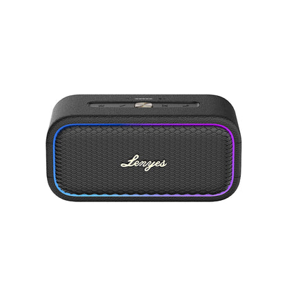 Lenyes S891 RGB Işıklı Taşınabilir Su Geçirmez OTG-TWS Bluetooth Hoparlör v5.3 80W Siyah