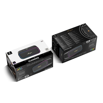 Lenyes S891 RGB Işıklı Taşınabilir Su Geçirmez OTG-TWS Bluetooth Hoparlör v5.3 80W Siyah