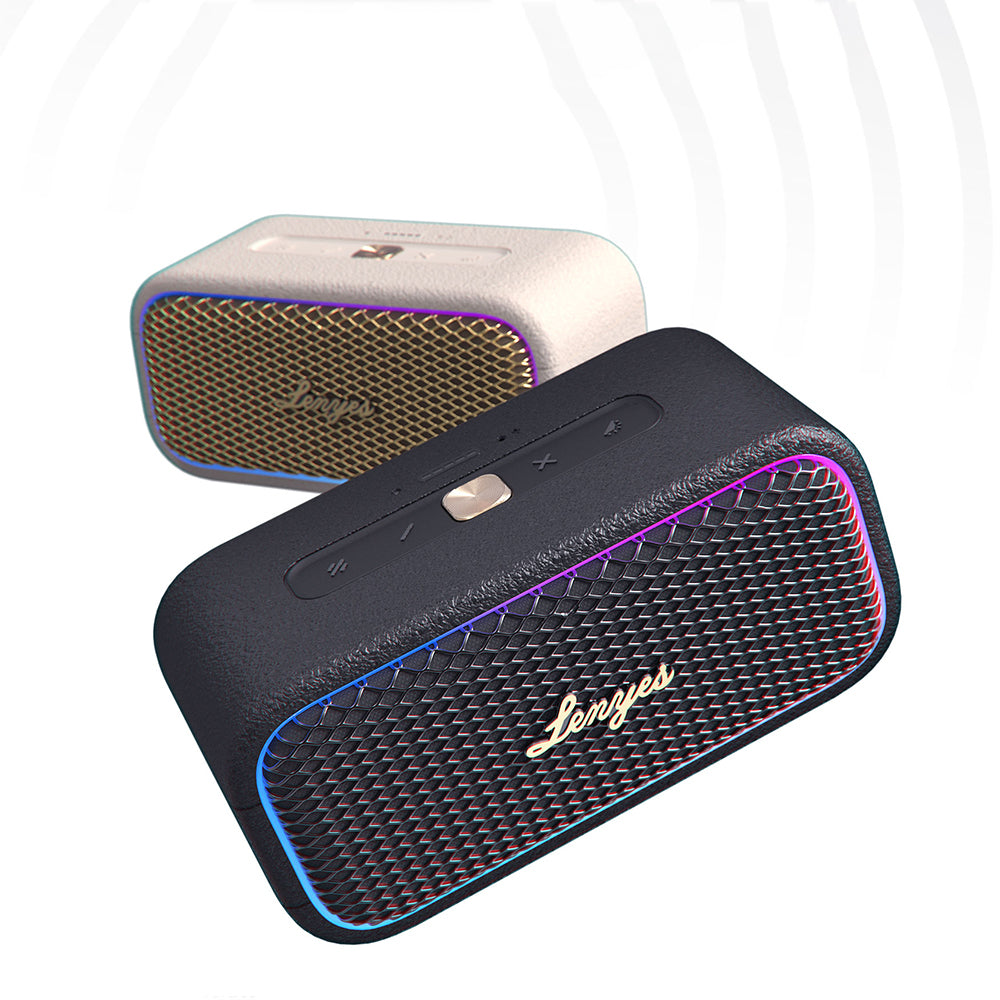 Lenyes S891 RGB Işıklı Taşınabilir Su Geçirmez OTG-TWS Bluetooth Hoparlör v5.3 80W Siyah