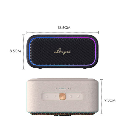 Lenyes S891 RGB Işıklı Taşınabilir Su Geçirmez OTG-TWS Bluetooth Hoparlör v5.3 80W Siyah