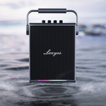 Lenyes Titan 1 Serisi RGB Işıklı Çift Mikrofonlu Bluetooth Speaker Hoparlör v5.3 5000mAh Siyah