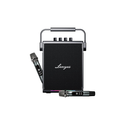 Lenyes Titan 1 Serisi RGB Işıklı Çift Mikrofonlu Bluetooth Speaker Hoparlör v5.3 5000mAh Siyah