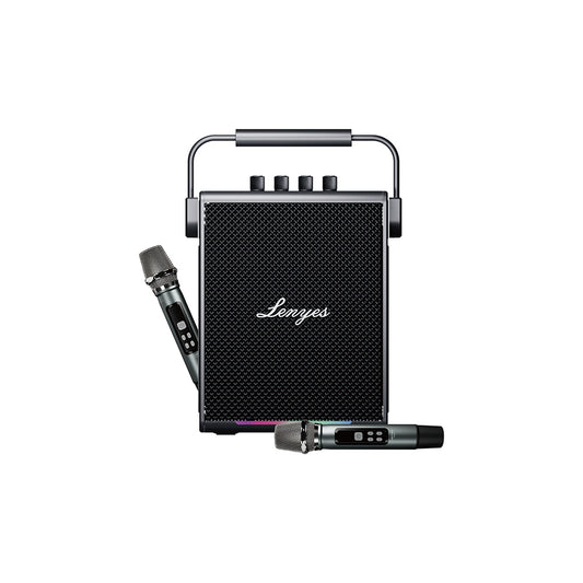 Lenyes Titan 1 Serisi RGB Işıklı Çift Mikrofonlu Bluetooth Speaker Hoparlör v5.3 5000mAh Siyah