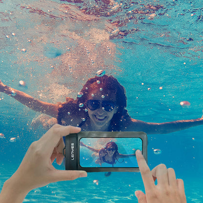 Lenyes WB2001 IPX8 Sertifikalı Universal Su Geçirmez 7.2 inç Kılıf Siyah