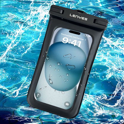 Lenyes WB2002 IP68 Sertifikalı Universal Su Geçirmez 6.7 inç Kılıf Siyah