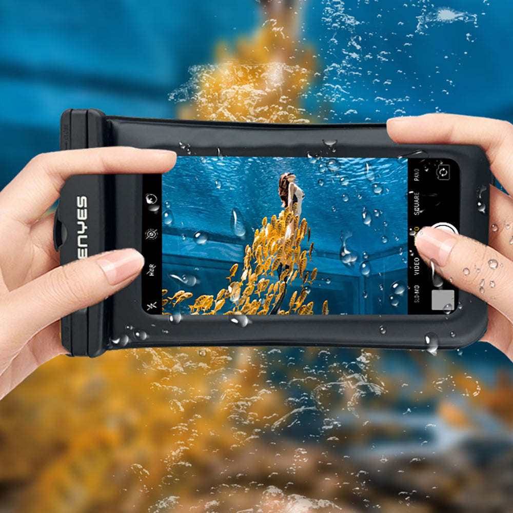 Lenyes WB2002 IP68 Sertifikalı Universal Su Geçirmez 6.7 inç Kılıf Siyah