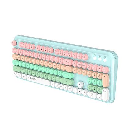 Lenyes WK103 Mekanik 2in1 2.4G Kablosuz Klavye ve 1600 DPI Mouse Seti Gri