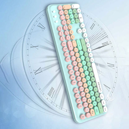 Lenyes WK103 Mekanik 2in1 2.4G Kablosuz Klavye ve 1600 DPI Mouse Seti Mavi