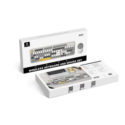 Lenyes WK103 Mekanik 2in1 2.4G Kablosuz Klavye ve 1600 DPI Mouse Seti Mavi