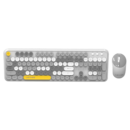 Lenyes WK103 Mekanik 2in1 2.4G Kablosuz Klavye ve 1600 DPI Mouse Seti Gri