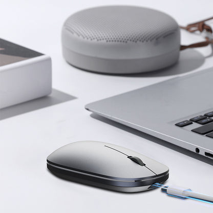 Lenyes WS103 Sessiz Buton Tasarımlı Ergonomik Çift Bluetooth Bağlantılı 2.4G Kablosuz Mouse 1200 DPI Gri