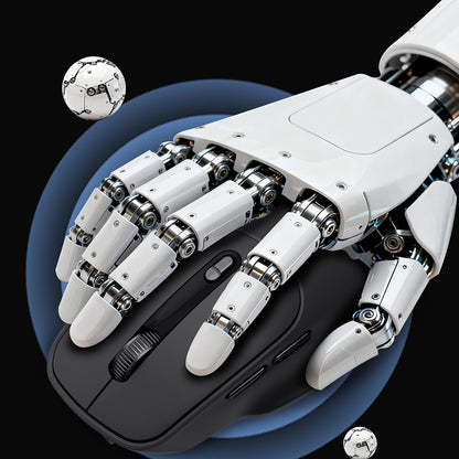 Lenyes WS105 Sessiz Buton Tasarımlı Ergonomik Çift Bluetooth Bağlantılı 2.4G Kablosuz Mouse 1600 DPI Siyah