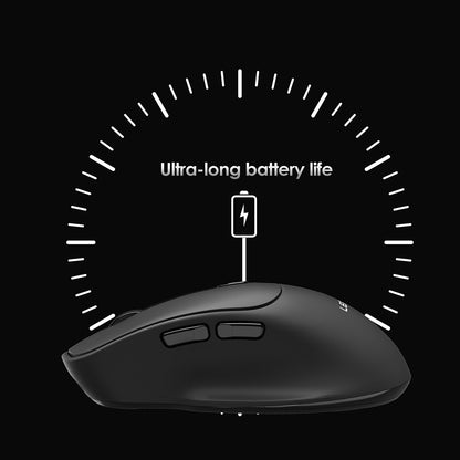 Lenyes WS105 Sessiz Buton Tasarımlı Ergonomik Çift Bluetooth Bağlantılı 2.4G Kablosuz Mouse 1600 DPI Siyah