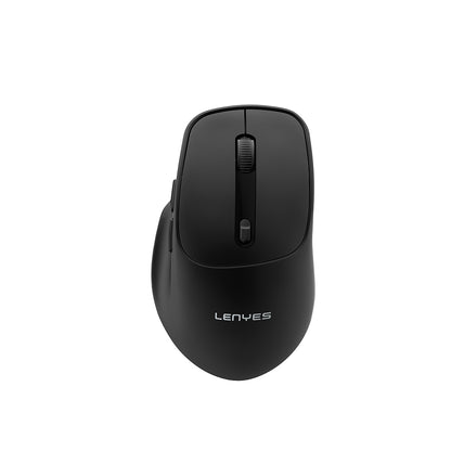 Lenyes WS105 Sessiz Buton Tasarımlı Ergonomik Çift Bluetooth Bağlantılı 2.4G Kablosuz Mouse 1600 DPI Siyah