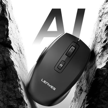 Lenyes WS106 Yapay Zeka Destekli Ergonomik Çift Bluetooth Bağlantılı 2.4G Kablosuz Mouse 1200 DPI Siyah