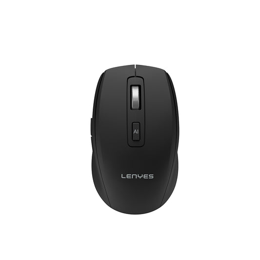Lenyes WS106 Yapay Zeka Destekli Ergonomik Çift Bluetooth Bağlantılı 2.4G Kablosuz Mouse 1200 DPI Siyah
