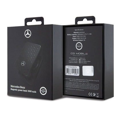 Mercedes Benz Led Işıklı Göstergeli M-safe Magnetik Orjinal Lisanslı Powerbank 3000 Mah Siyah