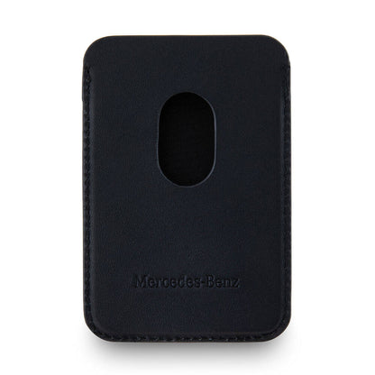 Mercedes Benz Orjinal Lisanslı 2 Hazneli Metal Logolu Deri Magnetik Kartlık Siyah
