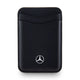 Mercedes Benz Orjinal Lisanslı 2 Hazneli Metal Logolu Deri Magnetik Kartlık Siyah