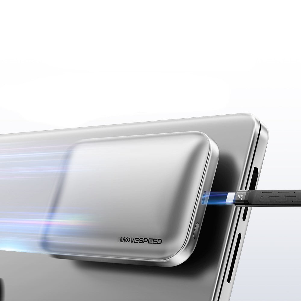 Movespeed MSPD10 PSSD Powerbank Özellikli Manyetik 5000mAh 2in1 SSD 4K ProRes Destekli 1TB USB3.2 Taşınabilir Harici Disk
