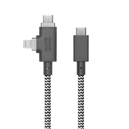 Native Union Belt Serisi Duo Pro Type-C to Type-C - Lightning Şarj Kablosu 240W 2.4M