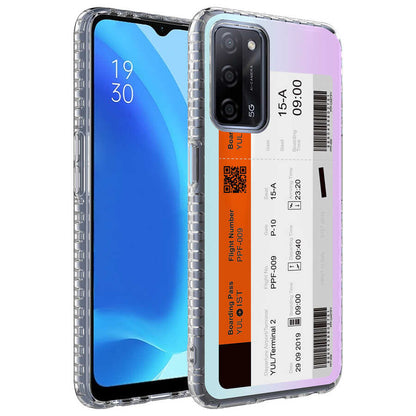 Oppo A54 4G Kılıf Airbag Kenarlı Renkli Desenli Silikon Zore Elegans Kapak