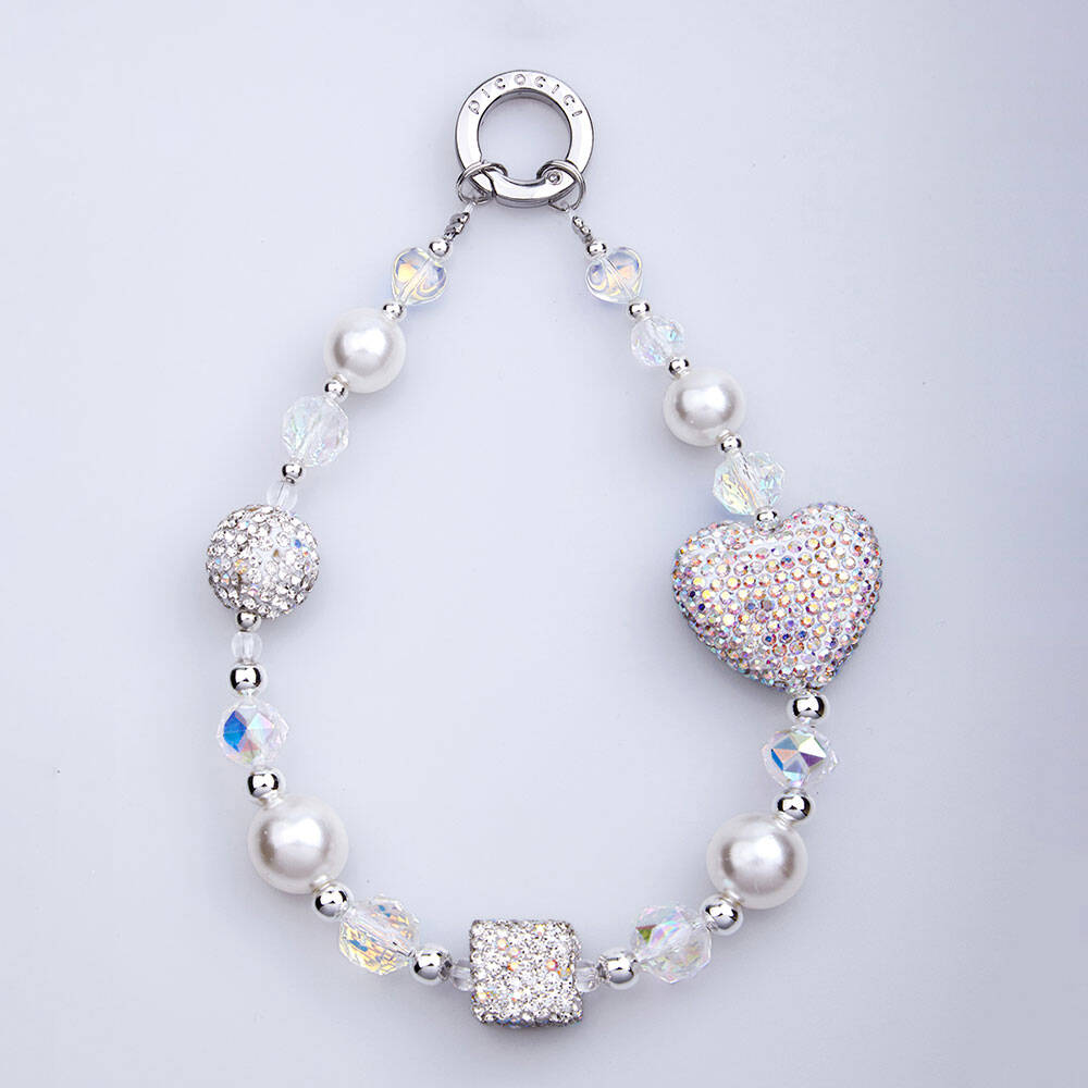 Picocici Parlayan Taş Tasarımlı 30mm Dot Drill Heart Telefon Bilek Askı İpi Colorful