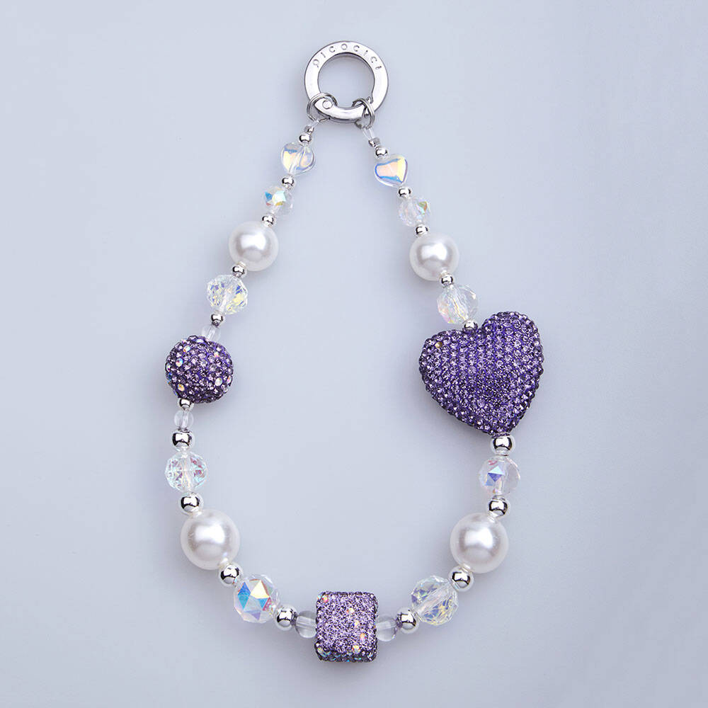 Picocici Parlayan Taş Tasarımlı 30mm Dot Drill Heart Telefon Bilek Askı İpi Colorful