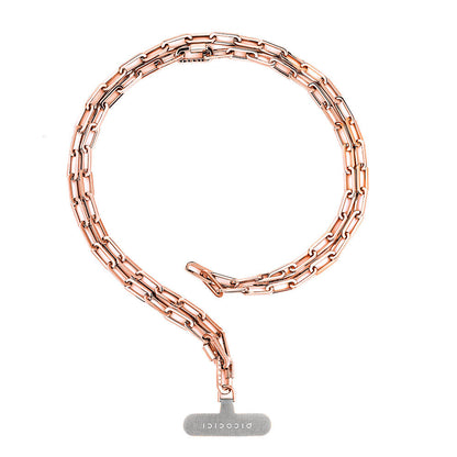 Picocici Siyah Taş Tasarımlı Üç Boyutlu Kelebek Telefon Bilek Askı Zinciri Rose Gold